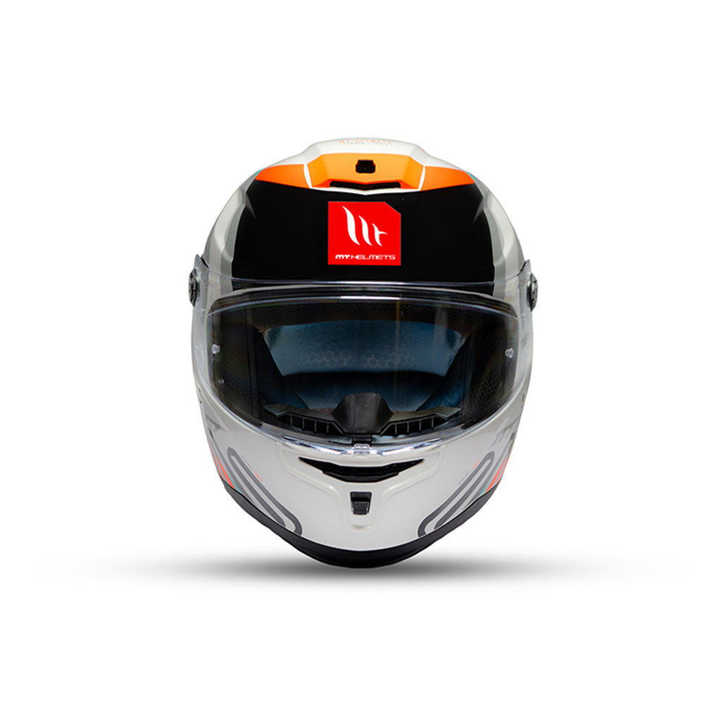 Hummer Tubex A4 - Motorcycle Riding Helmet (White/Green/Orange)