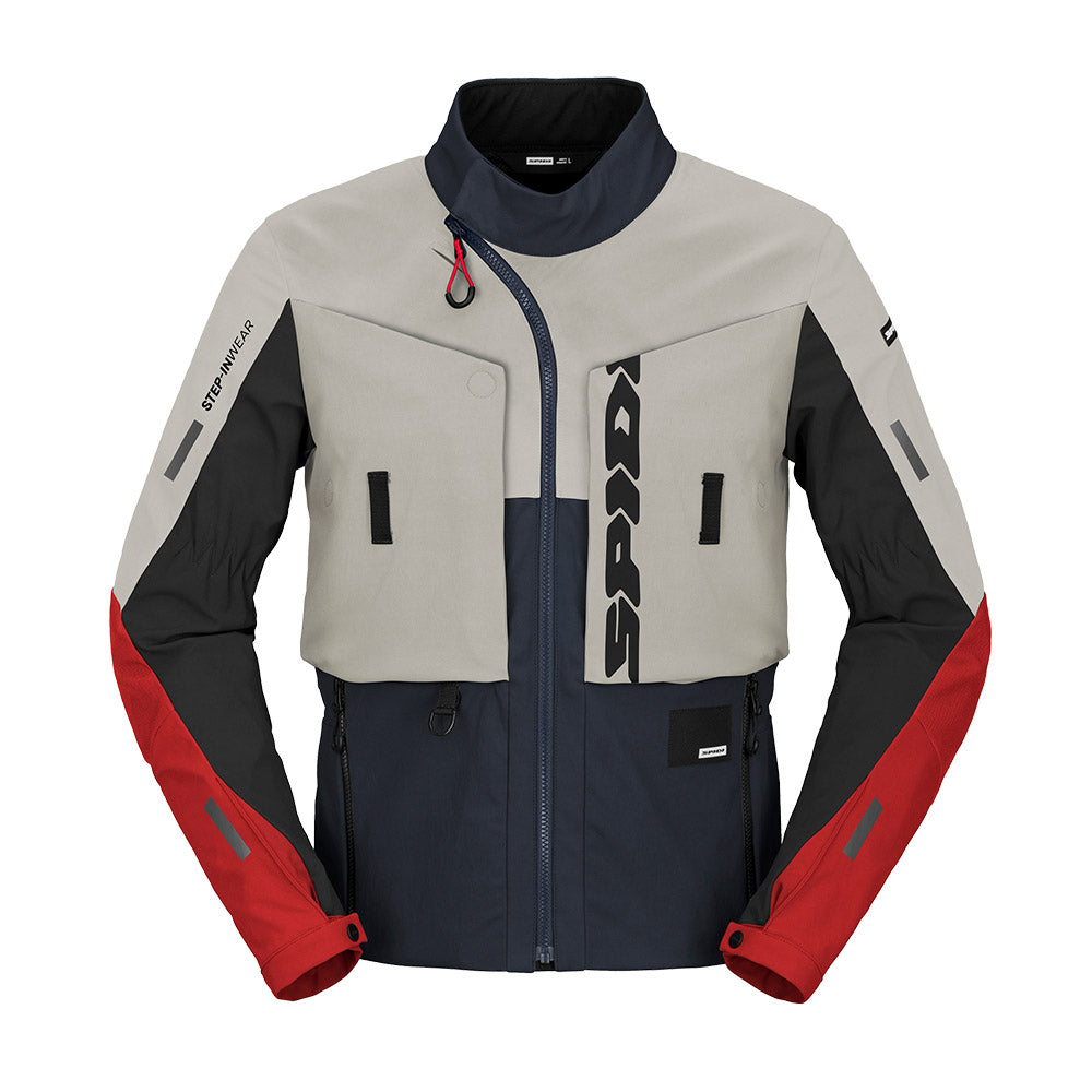 Frontier - Motorcycle Toruing Jacket (Blue Iced Red)