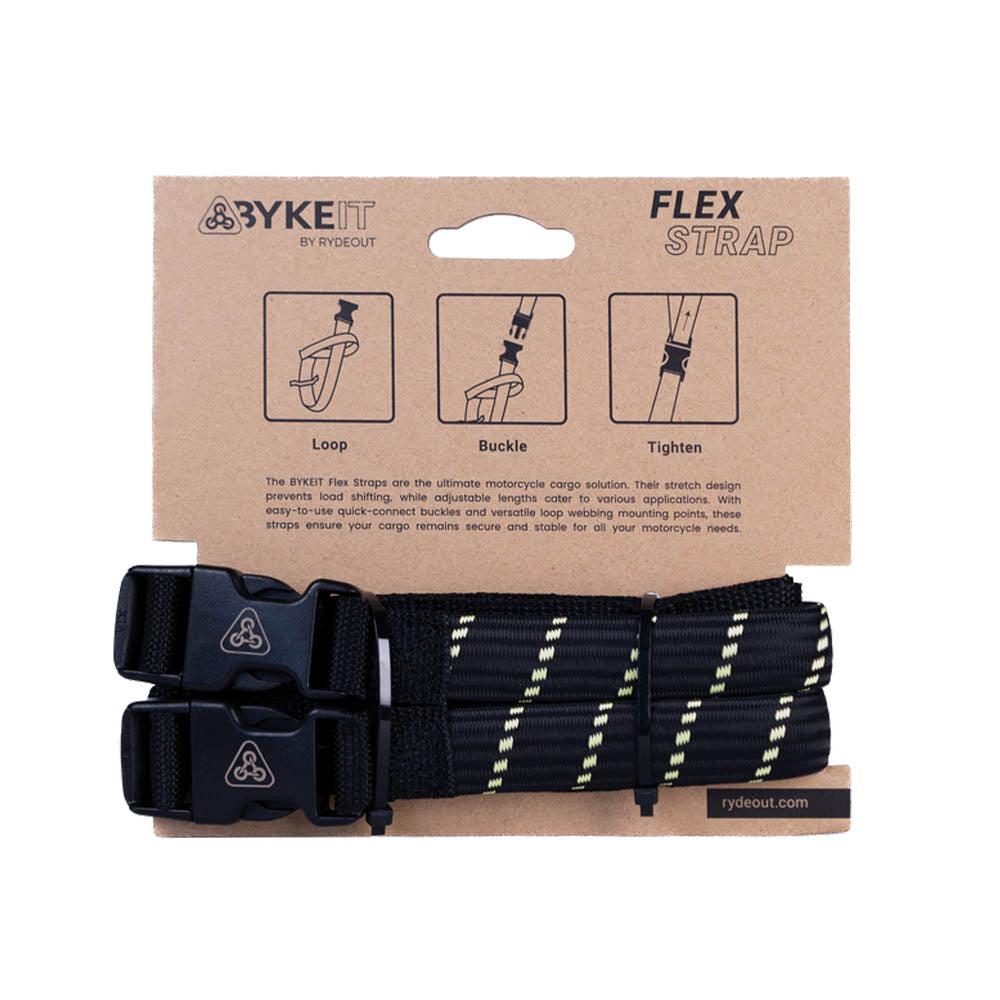 Black self-tightening strap with neon green stripe webbing and buckle closure