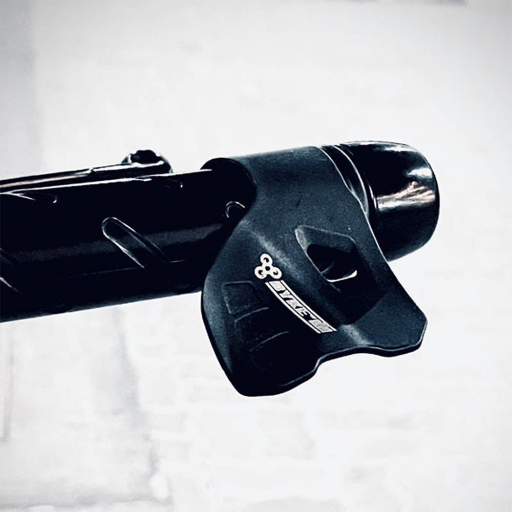Black throttle assist clamp for motorcycle handlebar