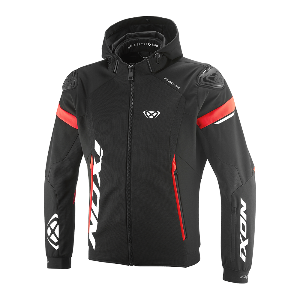 Pulsion Air - Hard Mesh Motorcycle Riding Jacket (Black/White/Bright Red)
