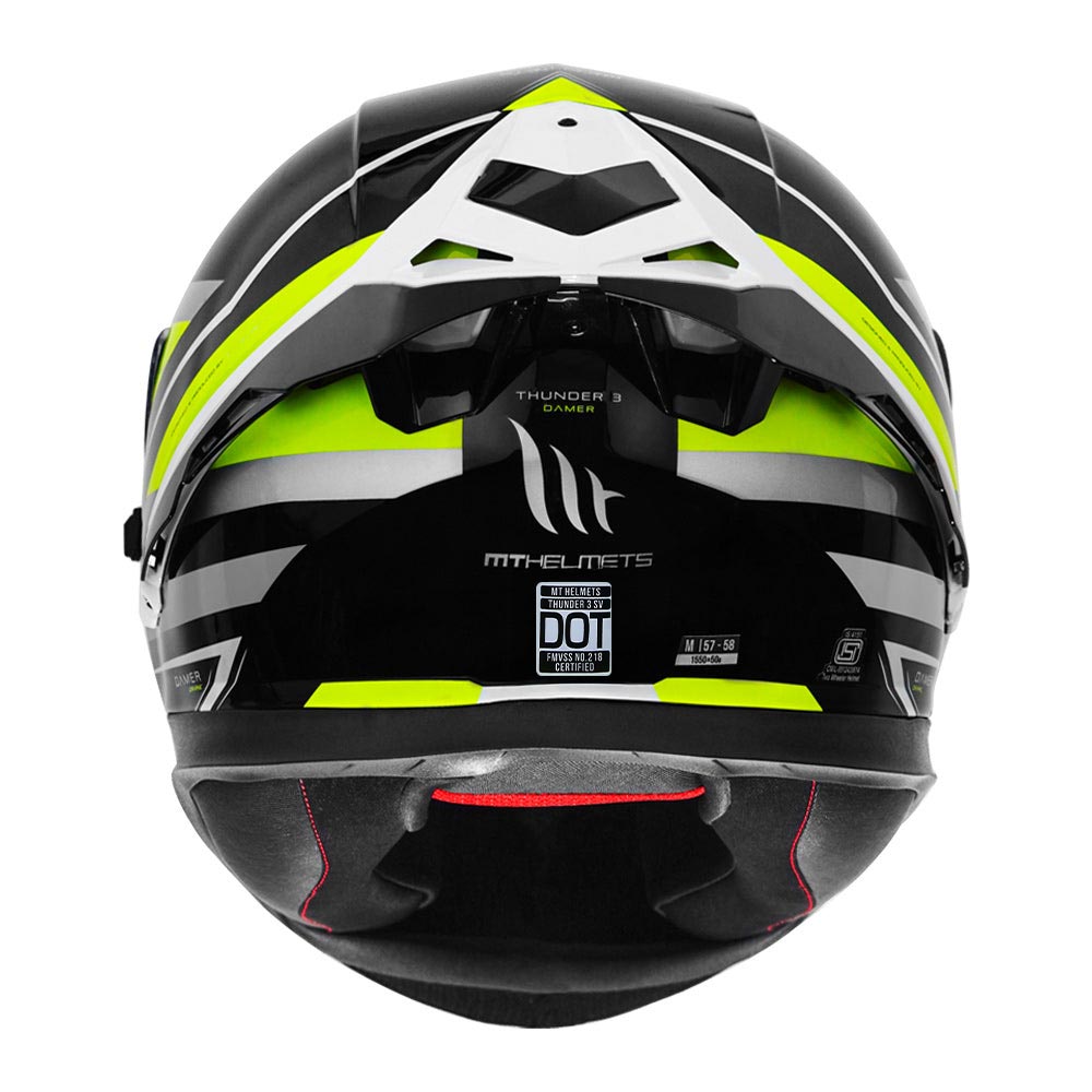 Thunder 3 SV Pro Damer - Motorcycle Riding Helmet (Gloss Black/ Fluor Yellow)