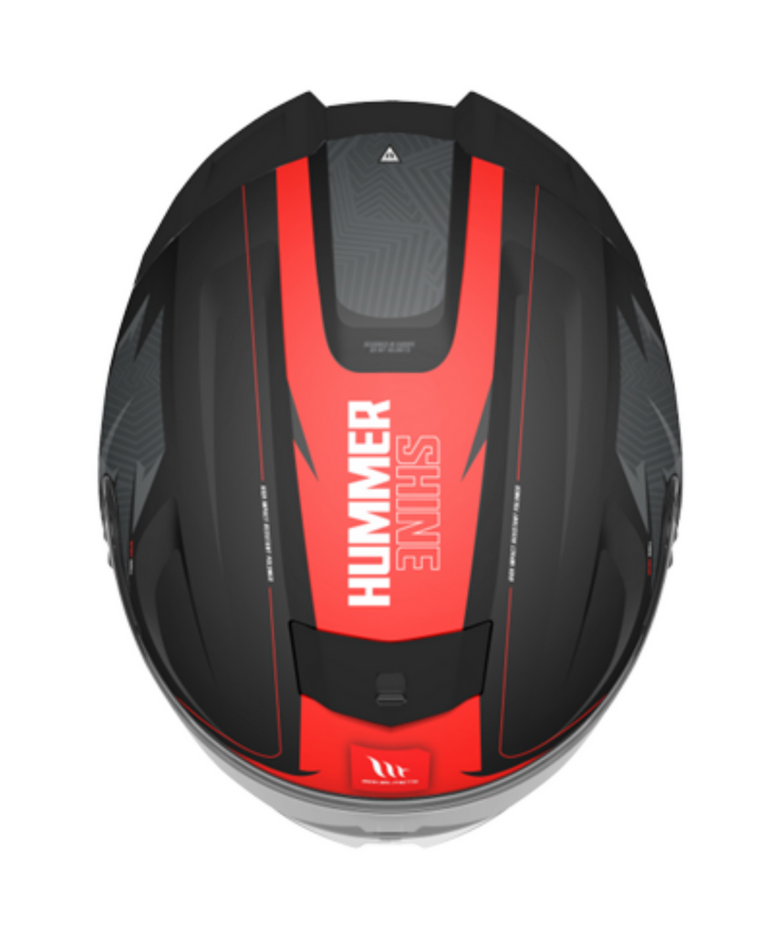 Hummer Shine B5 - Motorcycle Riding Helmet (Gloss Black/Red)