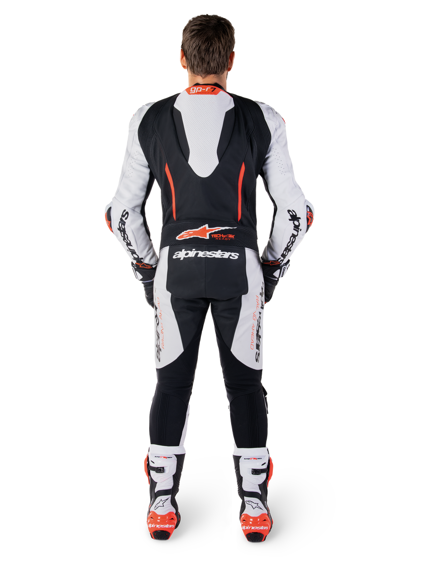 Gp-R7 1Pc Leather Suit - White Black Red Fluo
