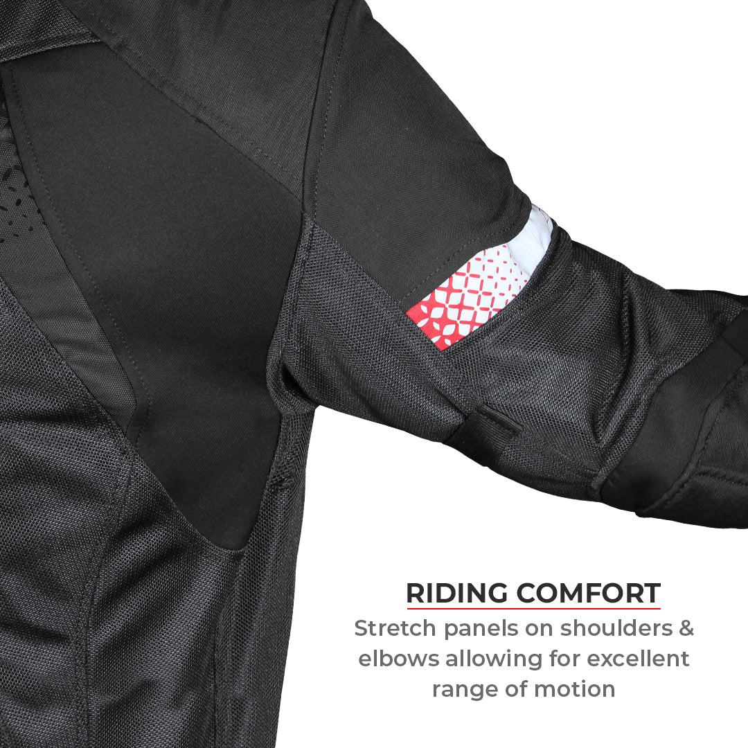 Spencer - Street Mesh Motorcycle Riding Jacket (Red)