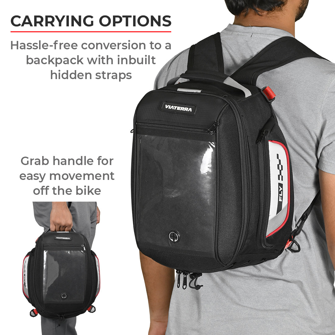 Fly 2017 - 18L - Magnetic Tank Bag with Rain Cover (Black)