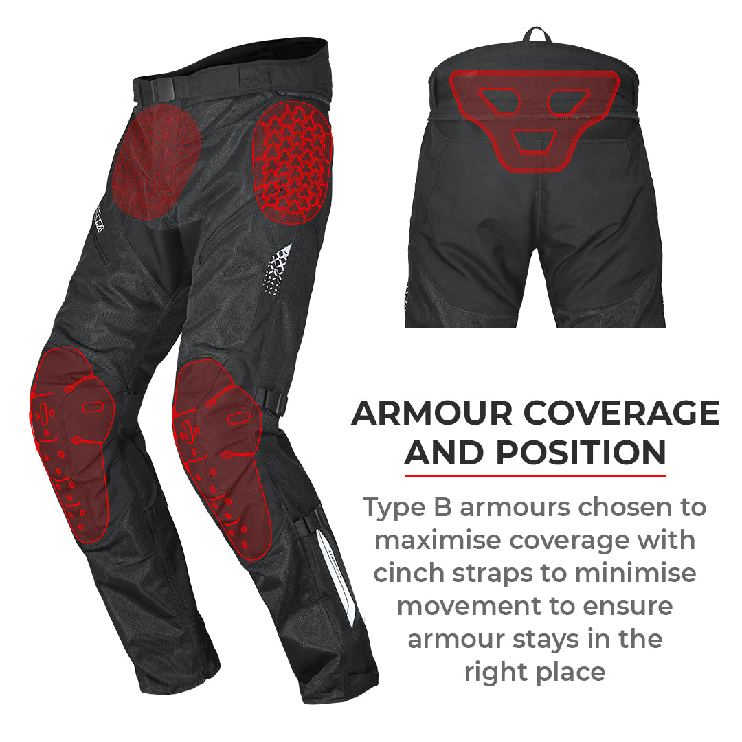 Spencer – Street Mesh Motorcycle Riding Pants - Black