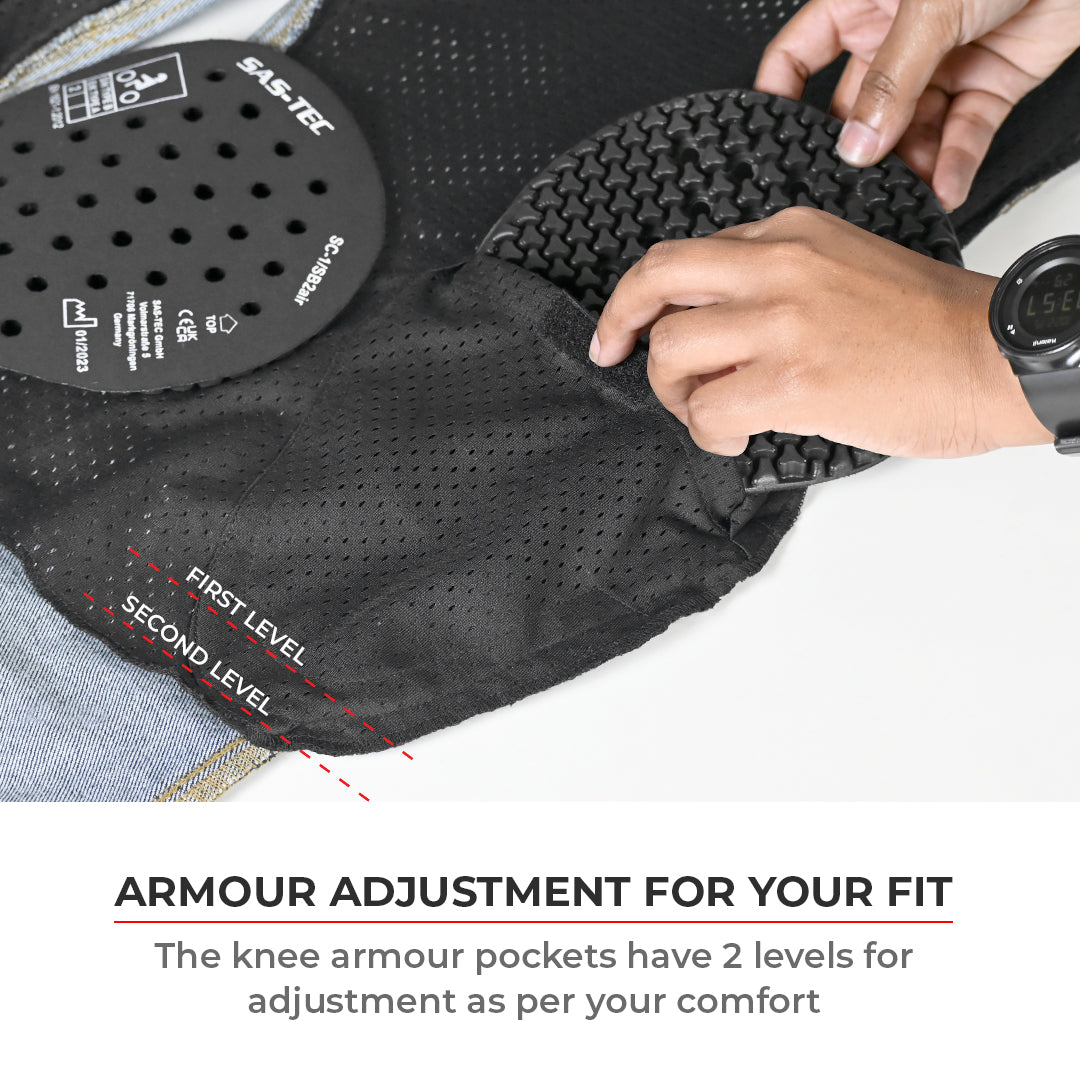 Augusta - Women's Armoured Motorcycle Riding Jeans (Black/Blue)