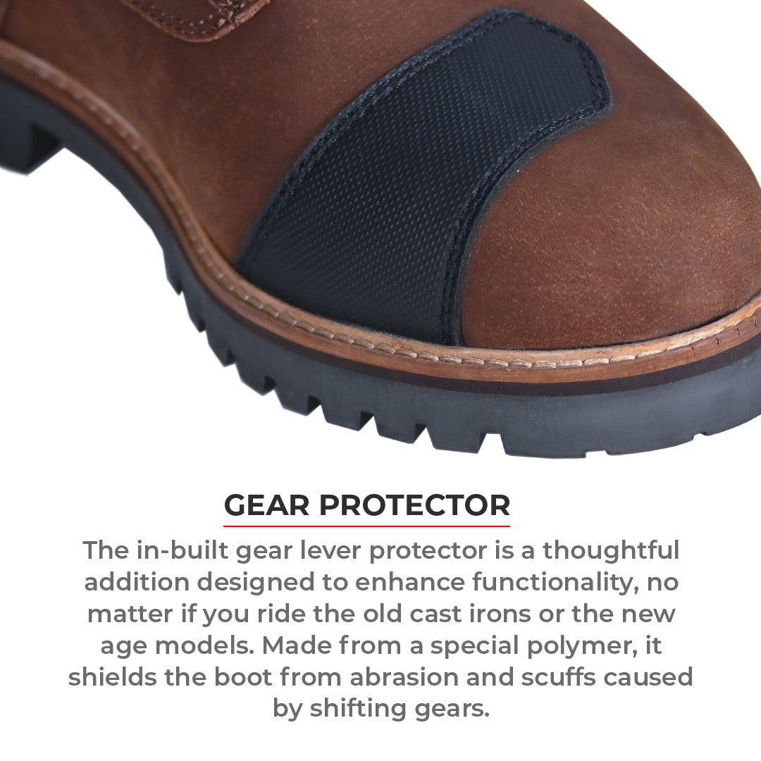 Bronson - Retro Style Motorcycle Riding Boots (Brown)