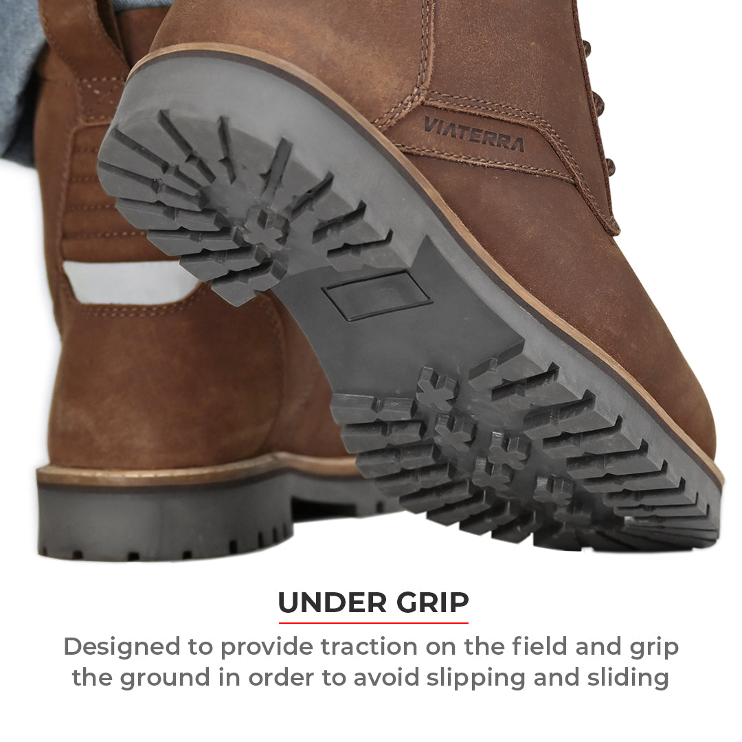 Bronson - Retro Style Motorcycle Riding Boots (Brown)