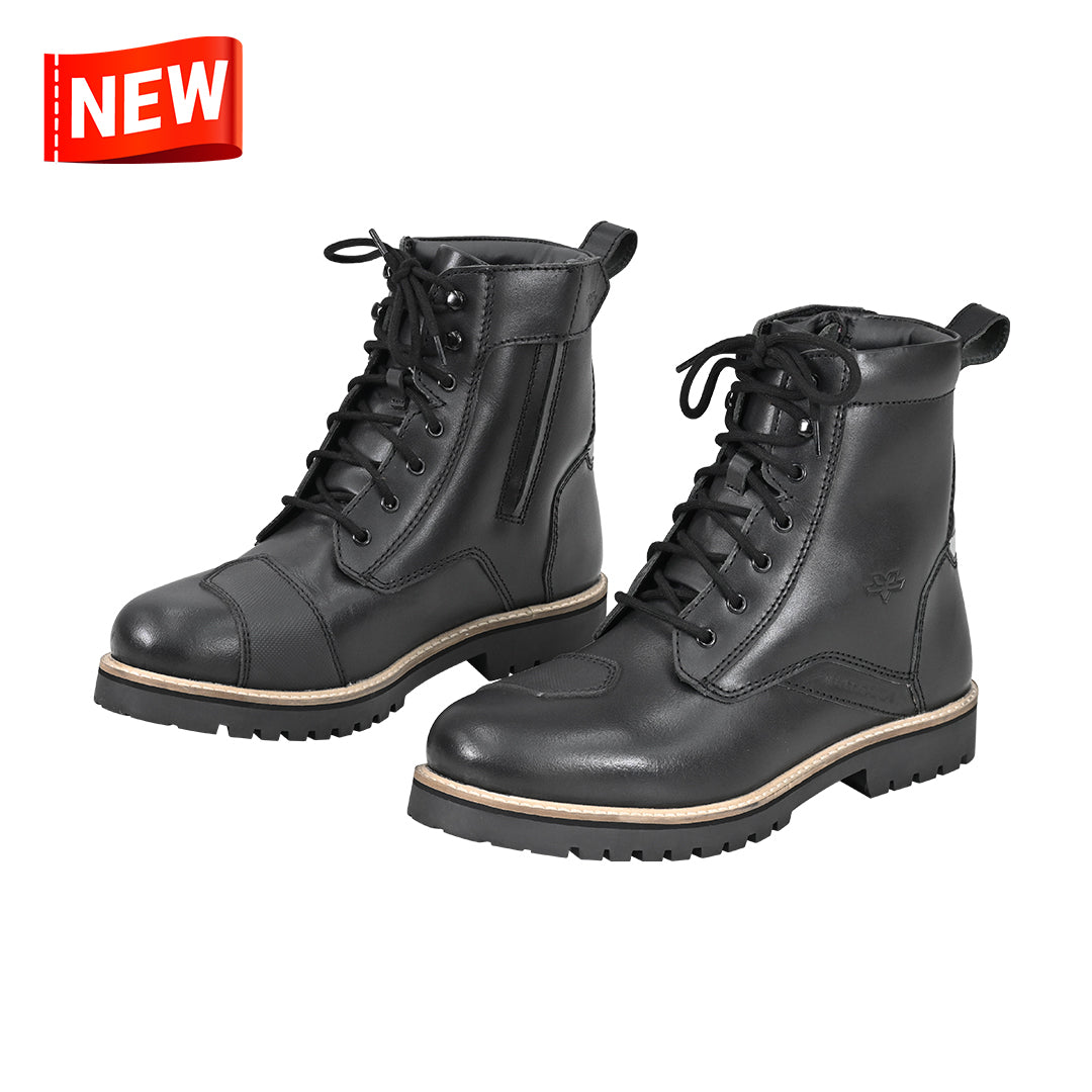 Bronson - Retro Style Motorcycle Riding Boots (Black)
