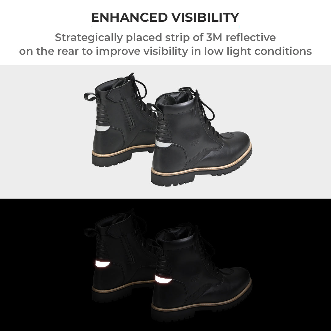 Bronson - Retro Style Motorcycle Riding Boots (Black)