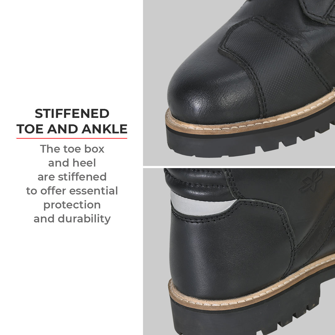 Bronson - Retro Style Motorcycle Riding Boots (Black)