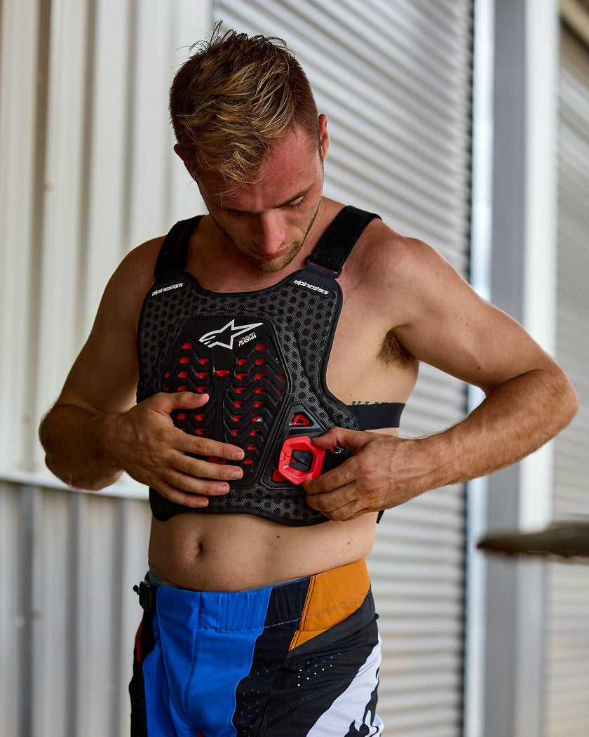 A-5 Plasma Chest Protector - Black Red White