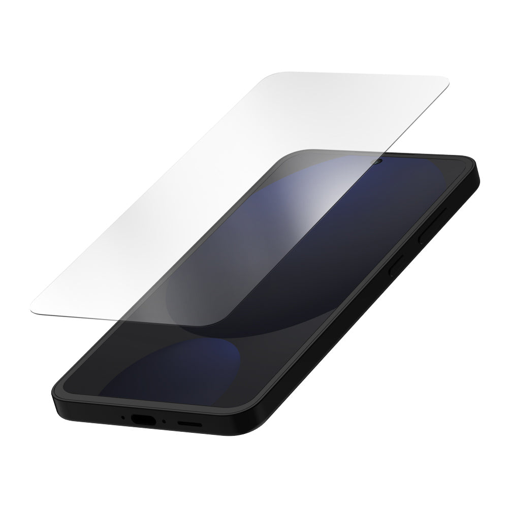 Black glass screen protector with full-screen coverage for Samsung Galaxy S24FE