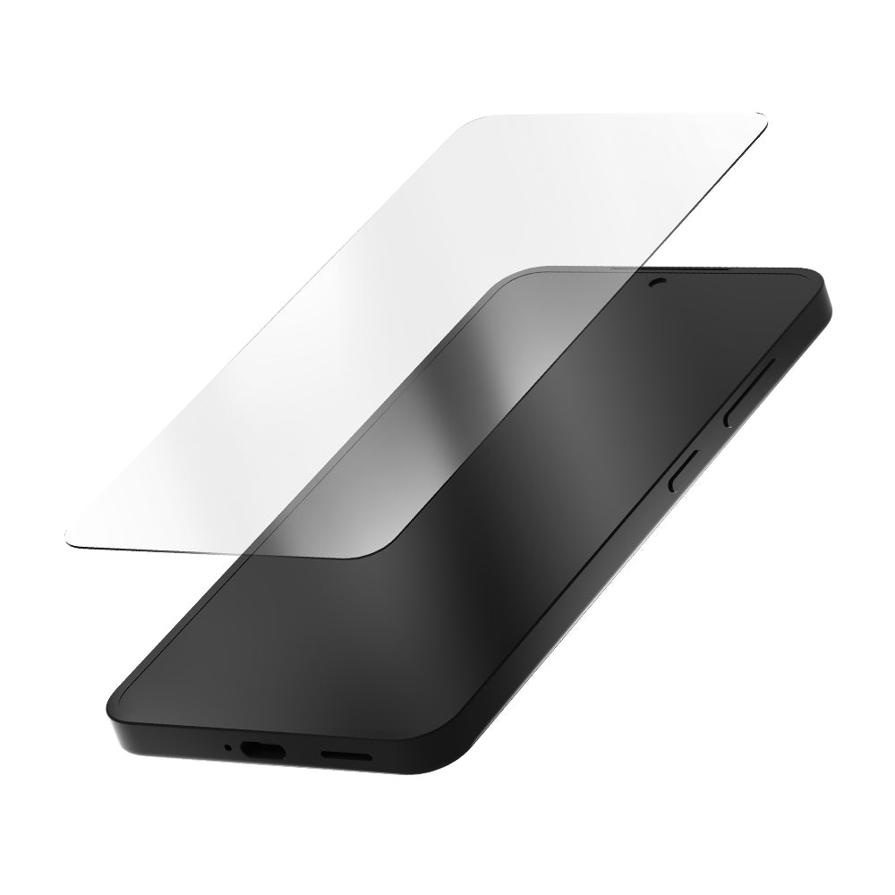 Black tempered glass screen protector with clear sheet for smartphone screen