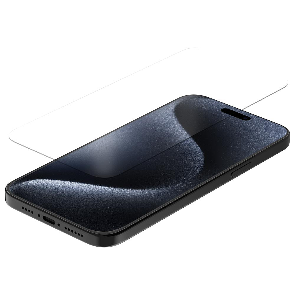 Black screen protector glass for iPhone 15 Plus/15 Pro Max with camera cutout