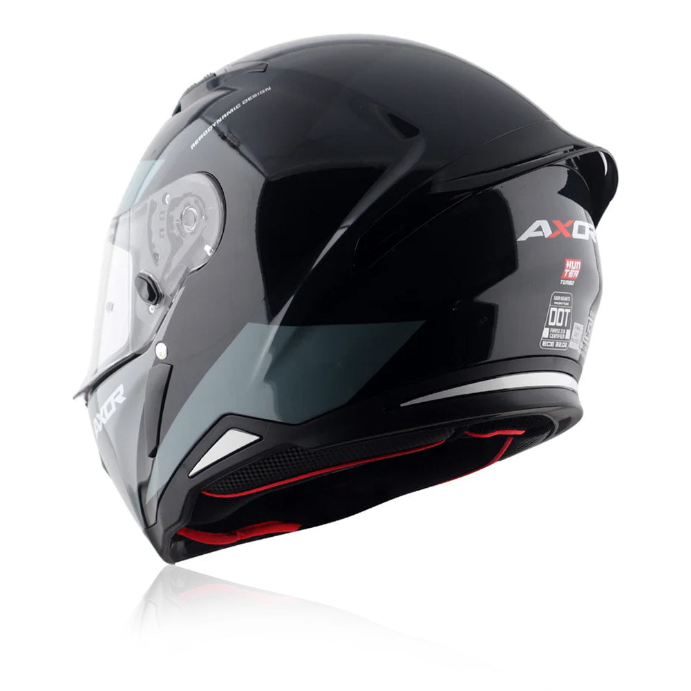 Hunter Turbo - Motorcycle Riding Helmet (Black/Grey)