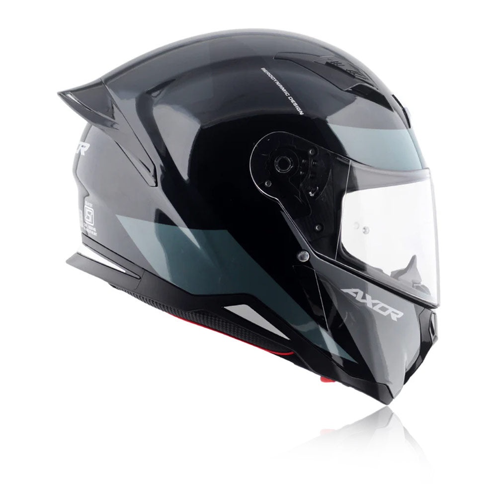 Hunter Turbo - Motorcycle Riding Helmet (Black/Grey)