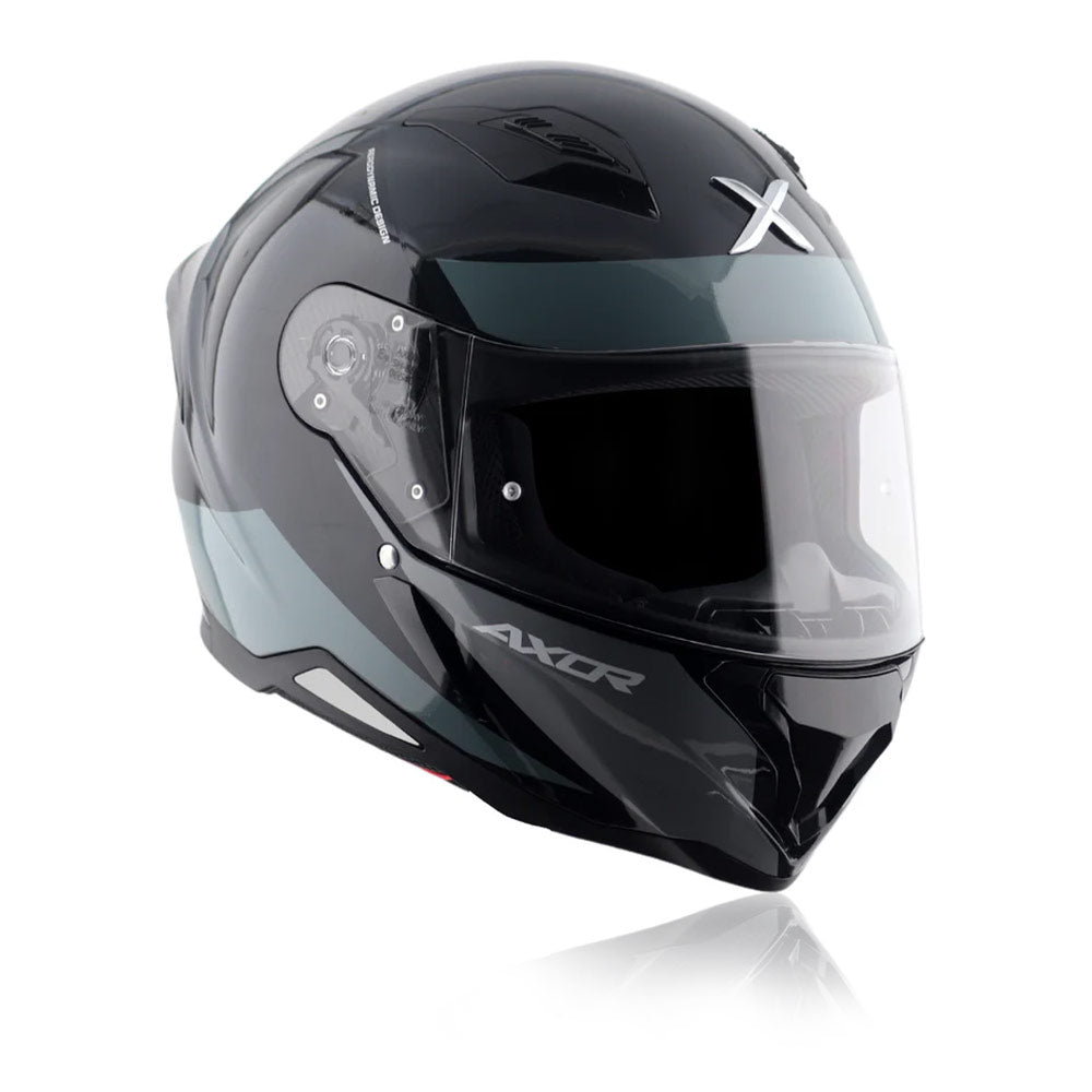 Hunter Turbo - Motorcycle Riding Helmet (Black/Grey)