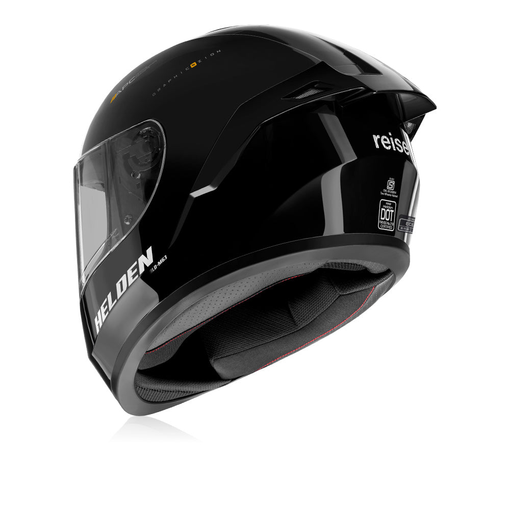 Helden Helmet - Solid Black Gloss