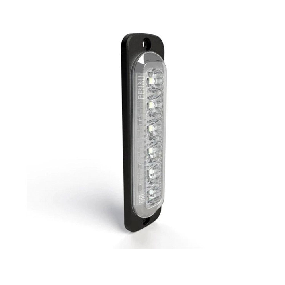 Black housing LED brake light with clear lens and visible bulb rows