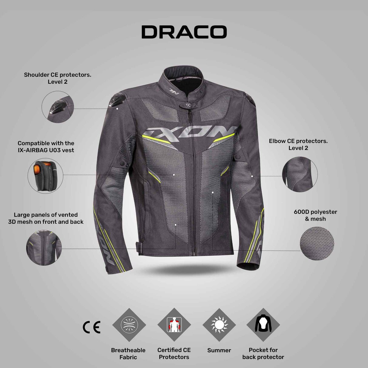 Draco Jacket - Anth/Grey/Bright/Yellow