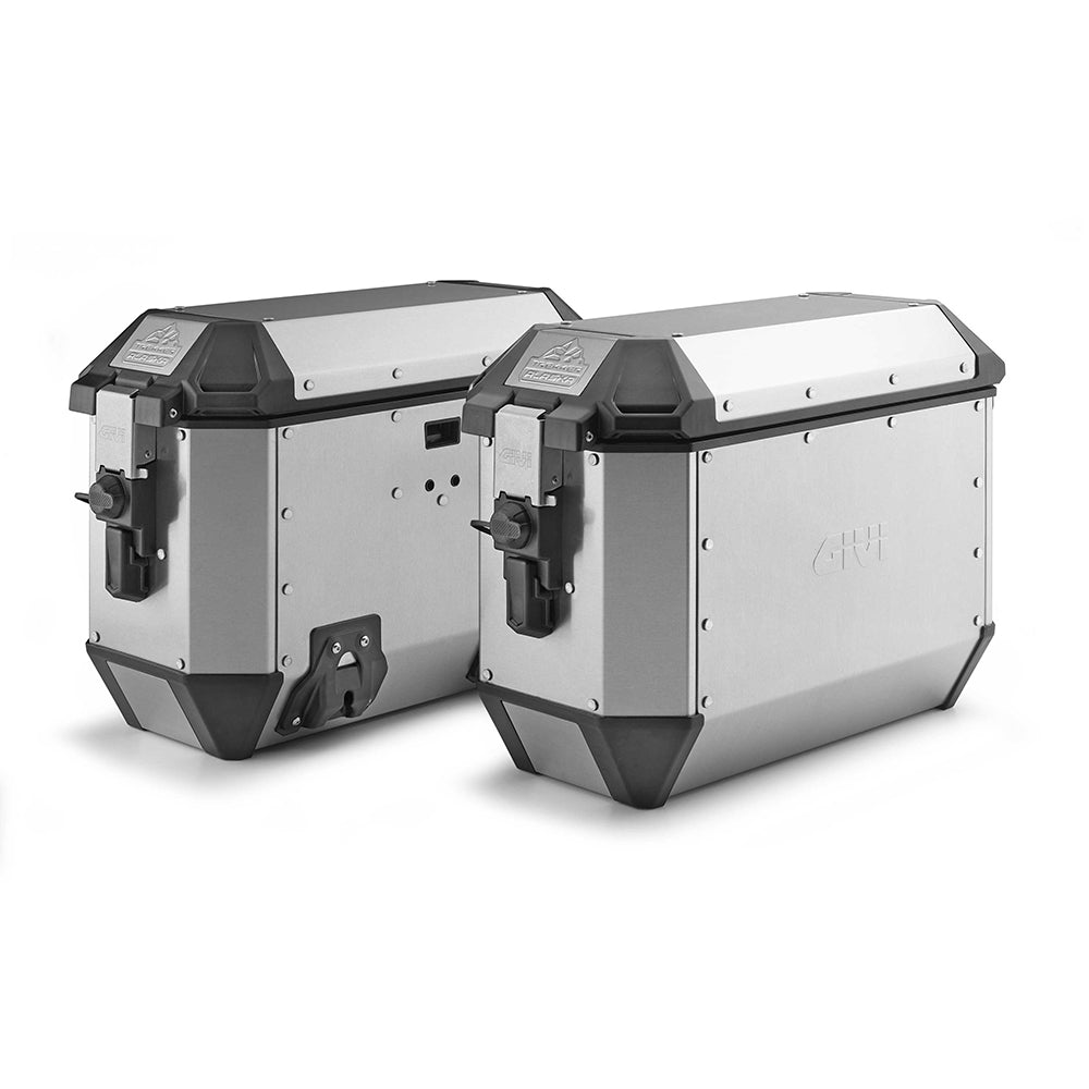 Side Pannier Set - 36L - Motorcycle Side Cases (Silver)