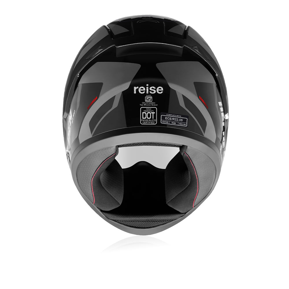 Helden - Motorcycle Riding Helmet (Grey/Black Gloss)