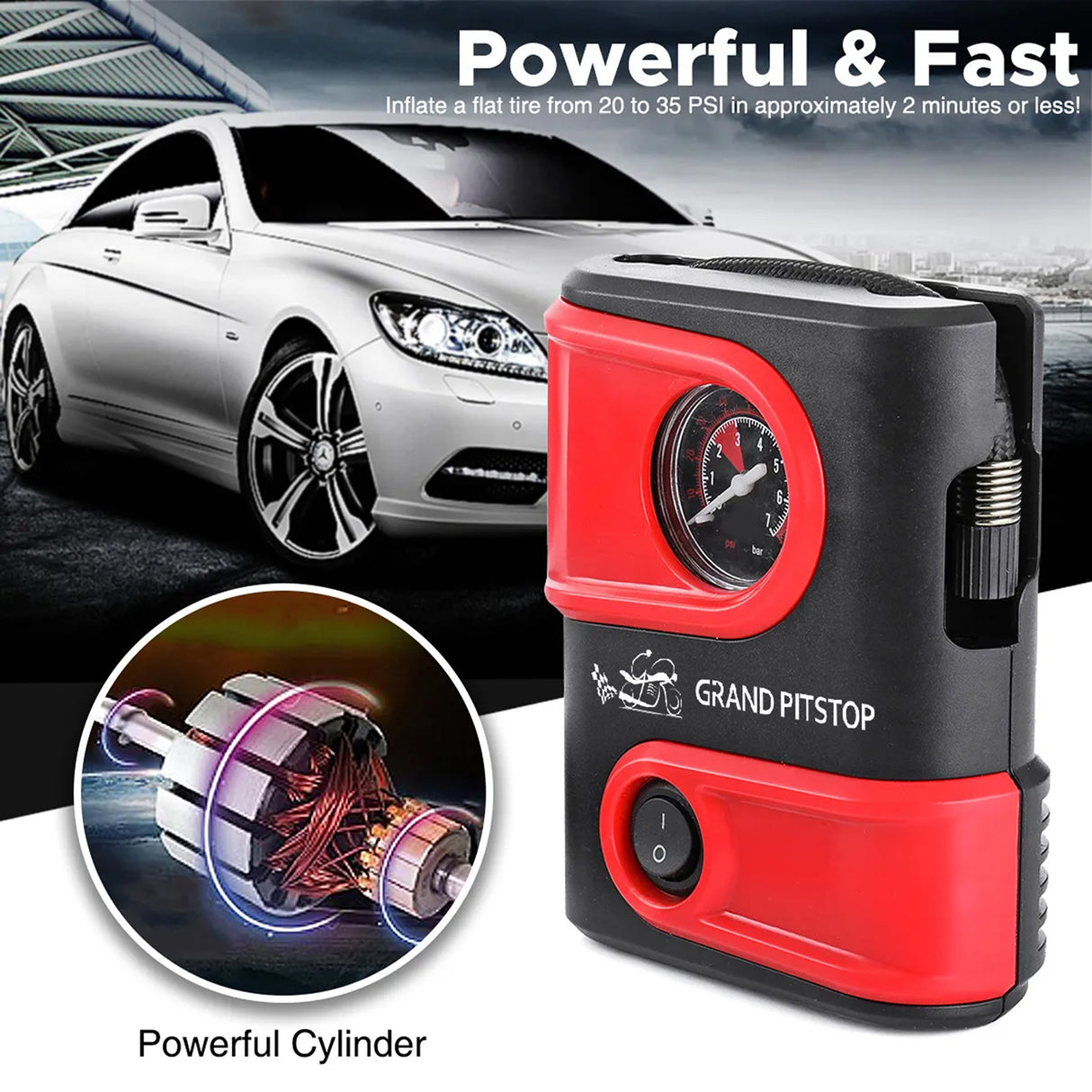 Tire Inflator Machine Dual Port for Car and Bike