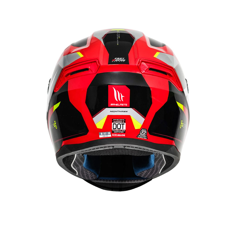 Hummer B Nighthawk D2 - Motorcycle Riding Helmet (Fluor Red/Grey)