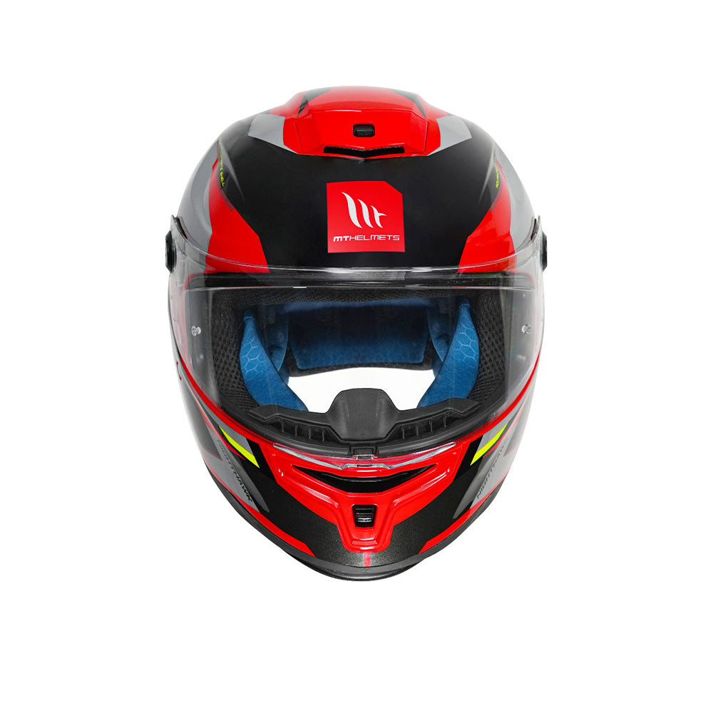 Hummer B Nighthawk D2 - Motorcycle Riding Helmet (Fluor Red/Grey)