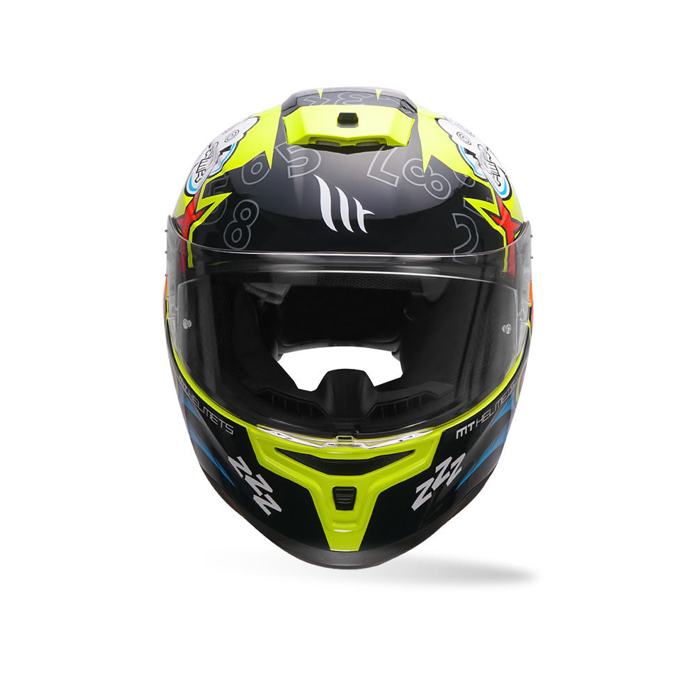 Hummer Braap A3 - Motorcycle Riding Helmet (Fluor Yellow/Black/Red)