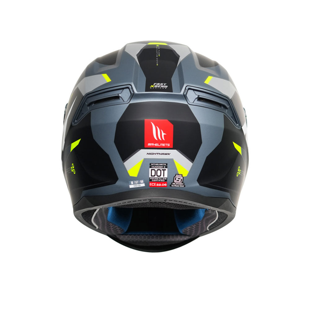 Hummer B Nighthawk D2 - Motorcycle Riding Helmet (Matt Grey)