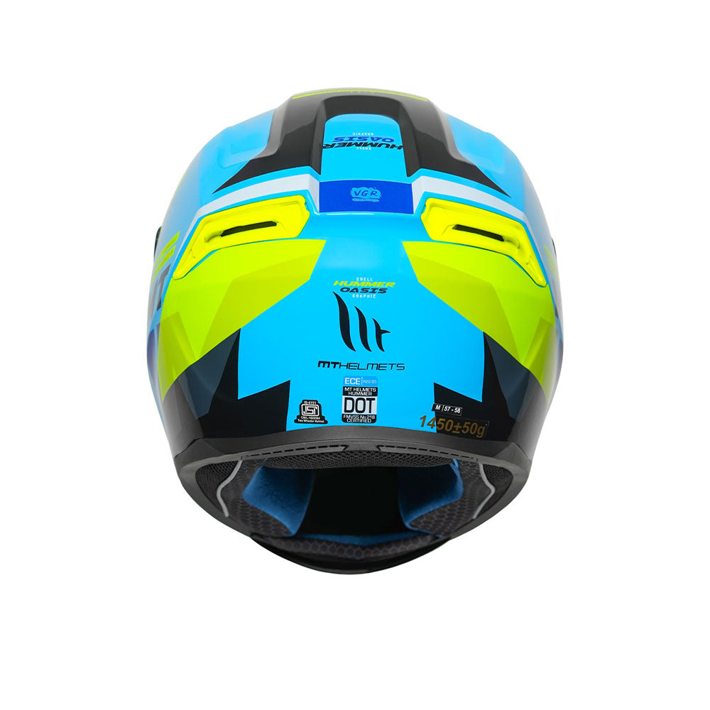 Hummer Oasis - Motorcycle Riding Helmet (Fluor Blue/Fluor Yellow)