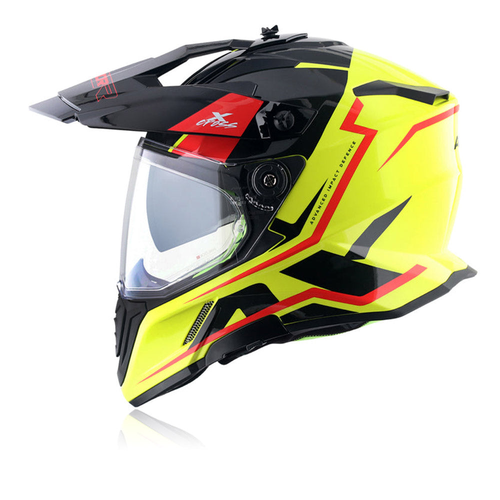 X-Cross Flagstaff - Dual Visor Off Road Riding Helmet (Neon Yellow/Black)
