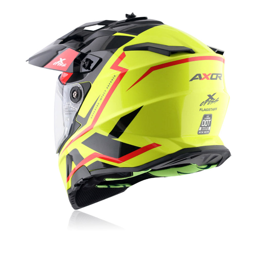 X-Cross Flagstaff - Dual Visor Off Road Riding Helmet (Neon Yellow/Black)