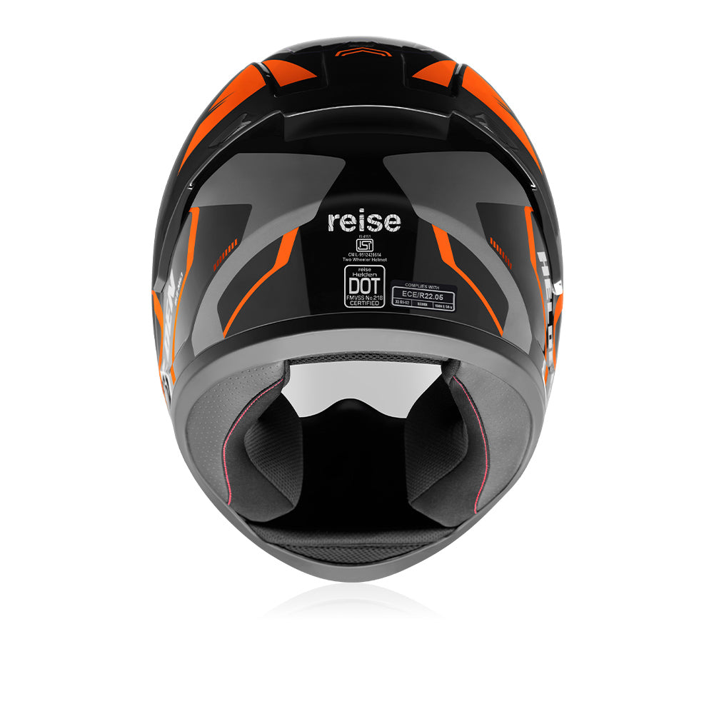 Helden Helmet - Orange / Black Gloss