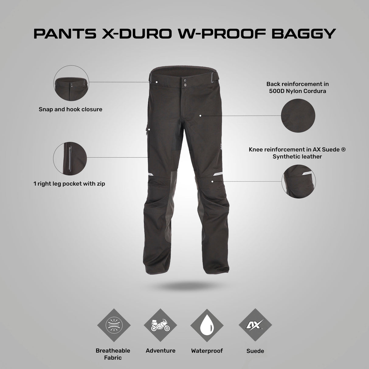 X.-Duro W-Proof Baggy Pant - Black