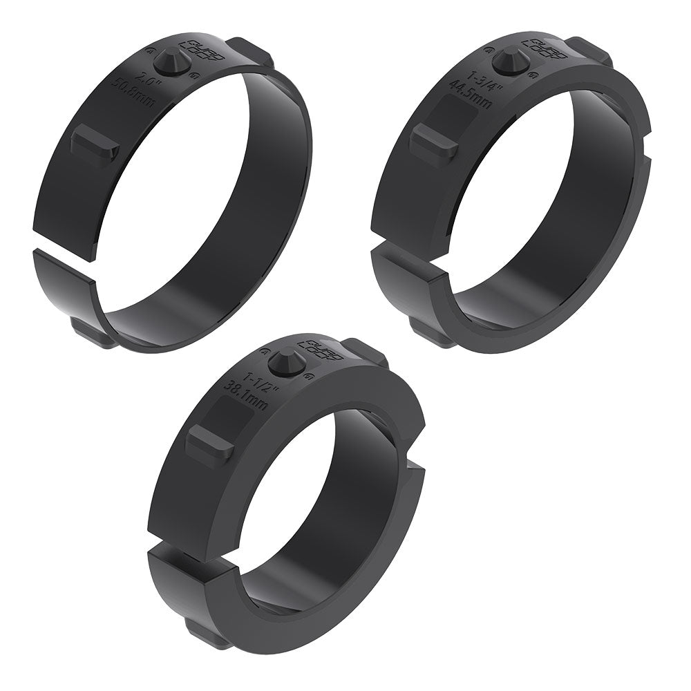 Black motorcycle handlebar mount replacement bar spacers, set of 3, metal rings