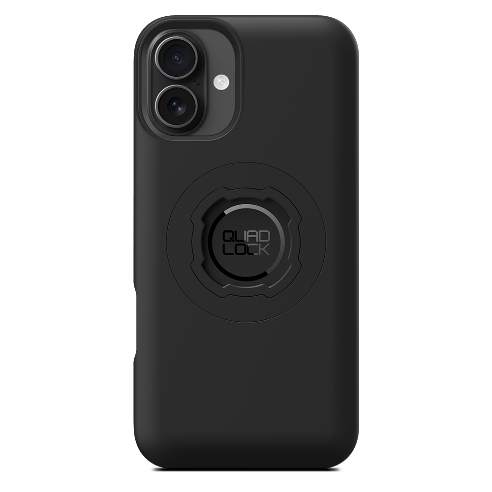 Black iPhone 16 Plus MAG case with circular MAG Lock holder and camera cutouts