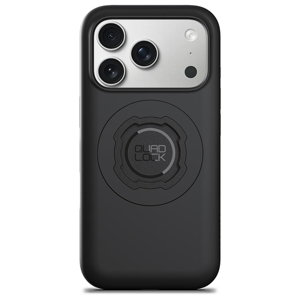 Black iPhone 17 Pro MAG case with circular MAG logo and camera cutouts