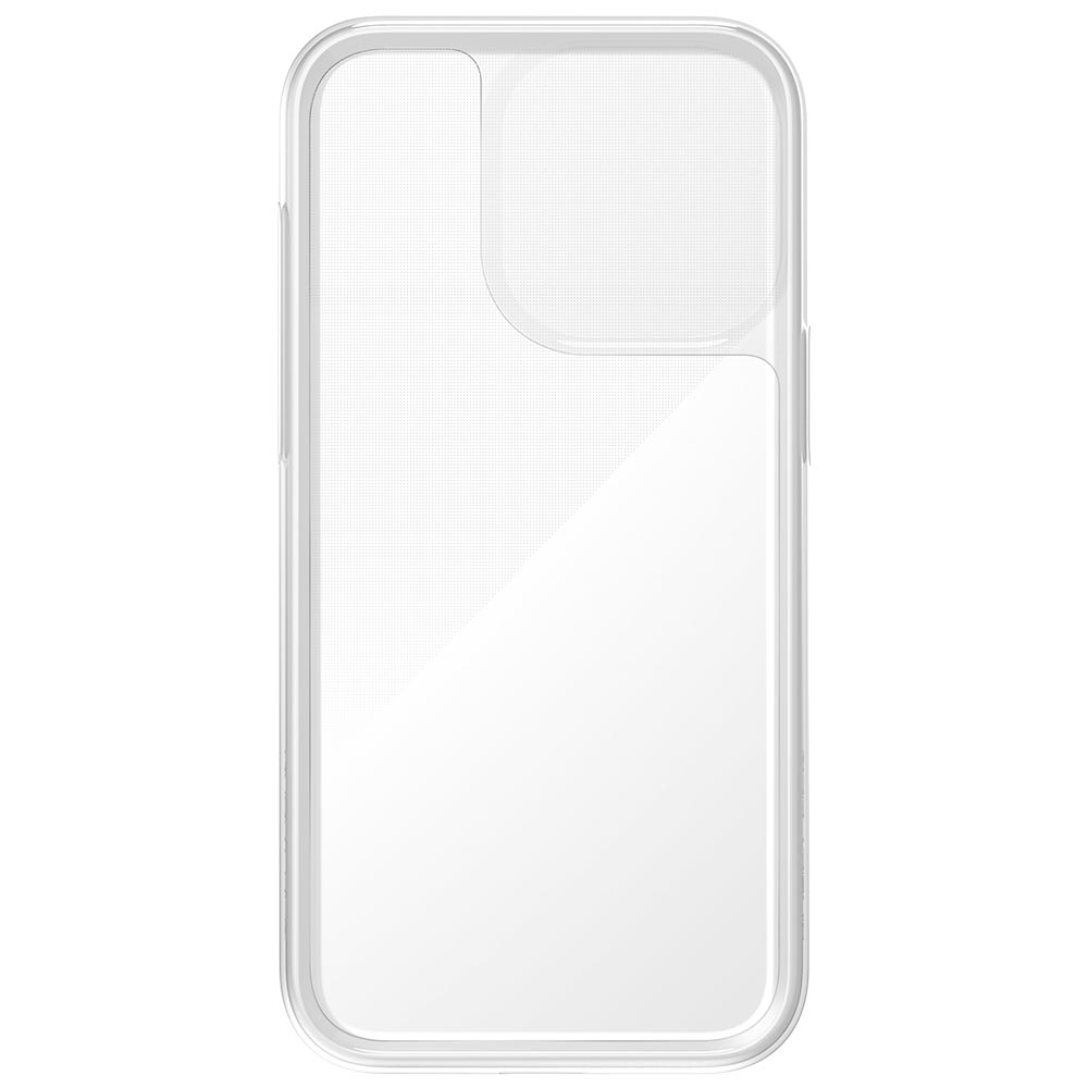 Clear protective phone case for iPhone 15 Pro Max, cutouts for camera and ports.