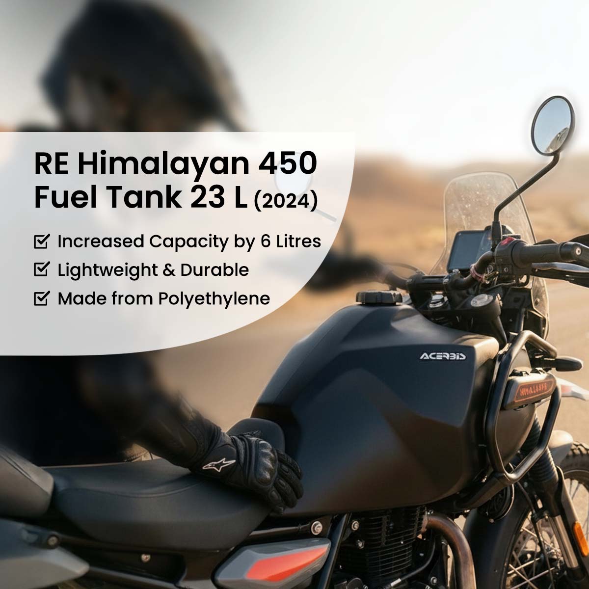 23L Fuel Tank For RE Himalayan 450 (2024) - Black