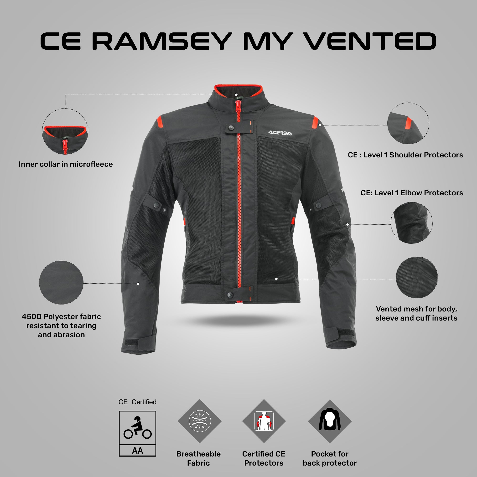 Ramsey My Vented Jacket - Black/Red