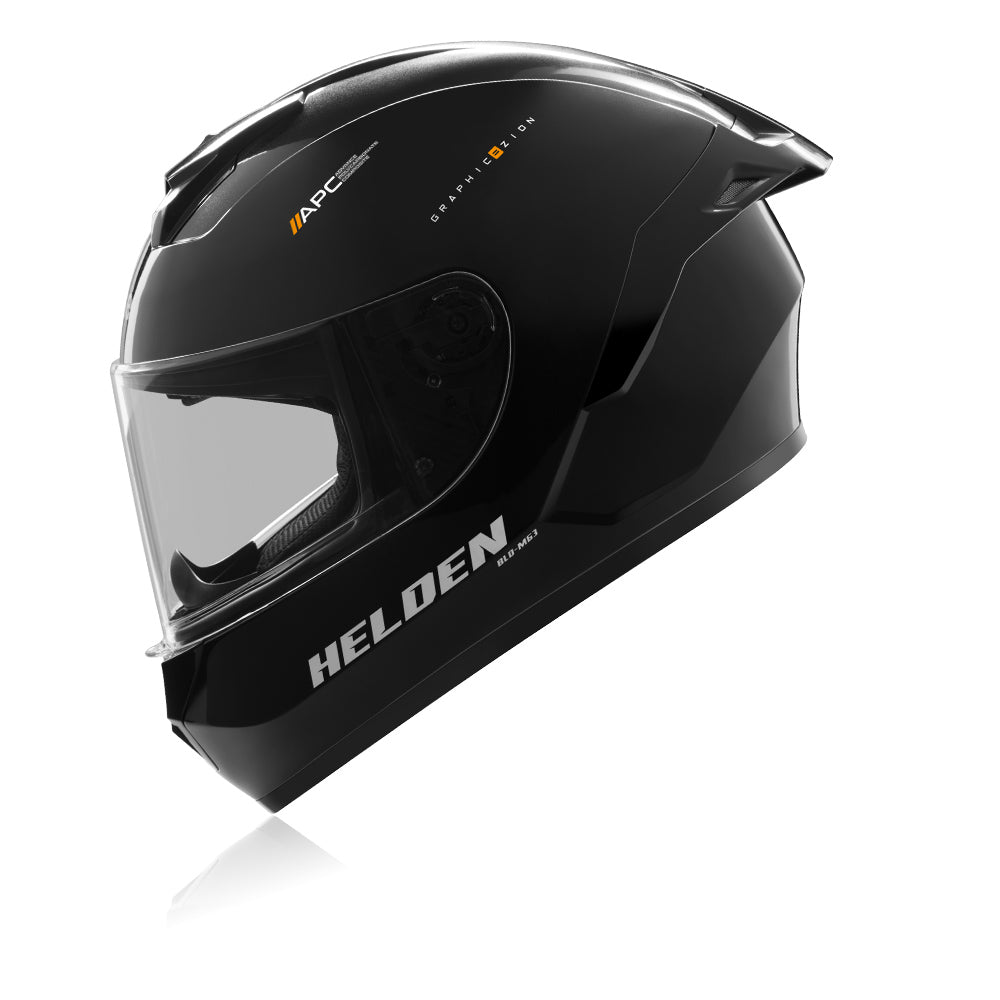 Helden Helmet - Solid Black Gloss