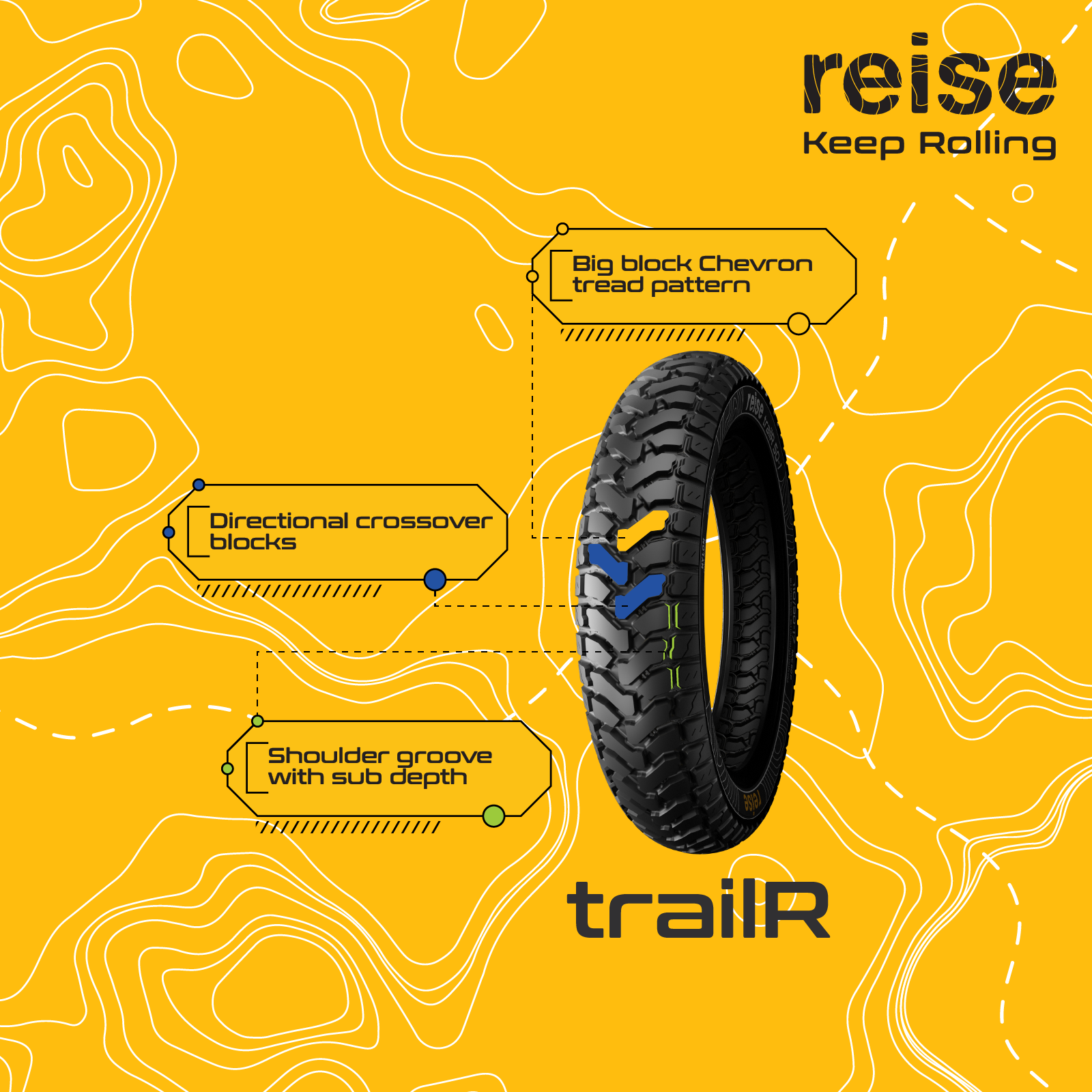 trailR 50-01 110/90-17 60P Rear Tubeless Tyre (2024)