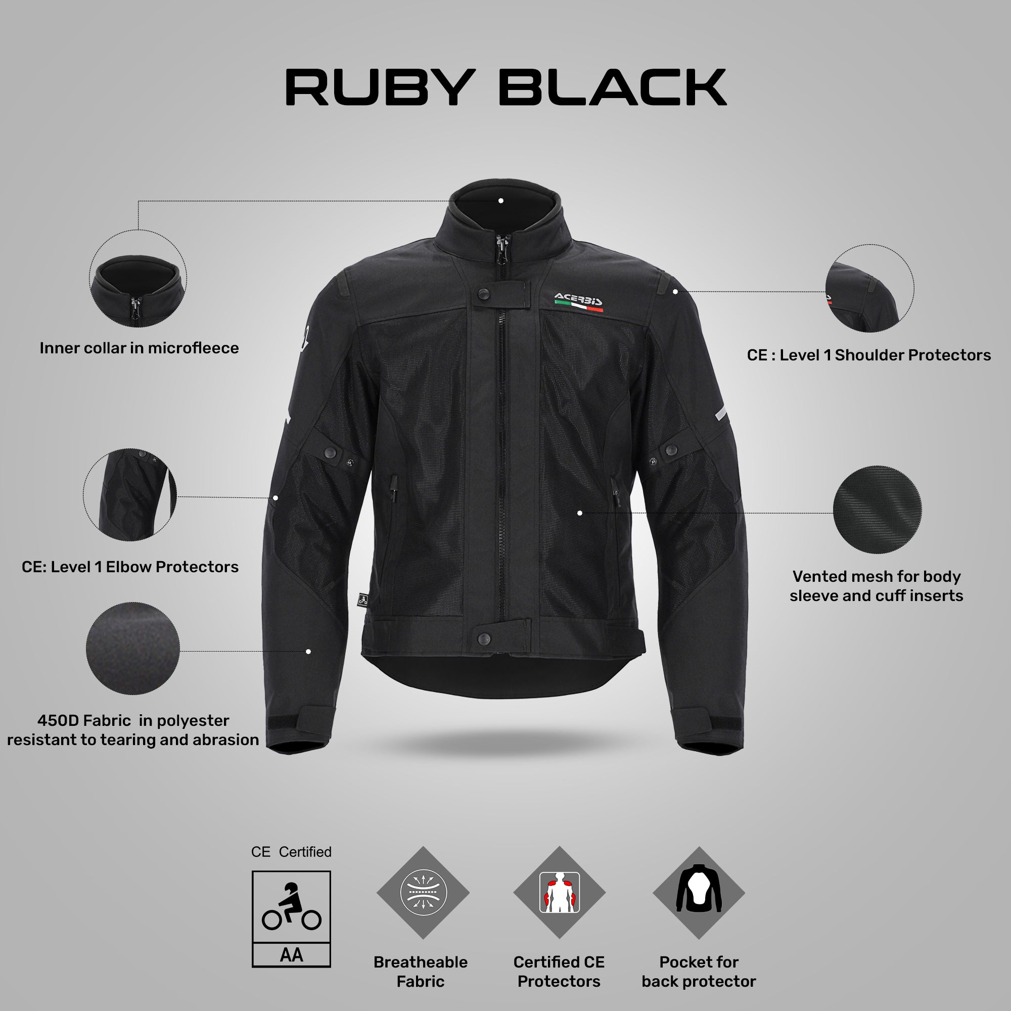 Ruby - All Weather Sport Riding Jacket (Black)