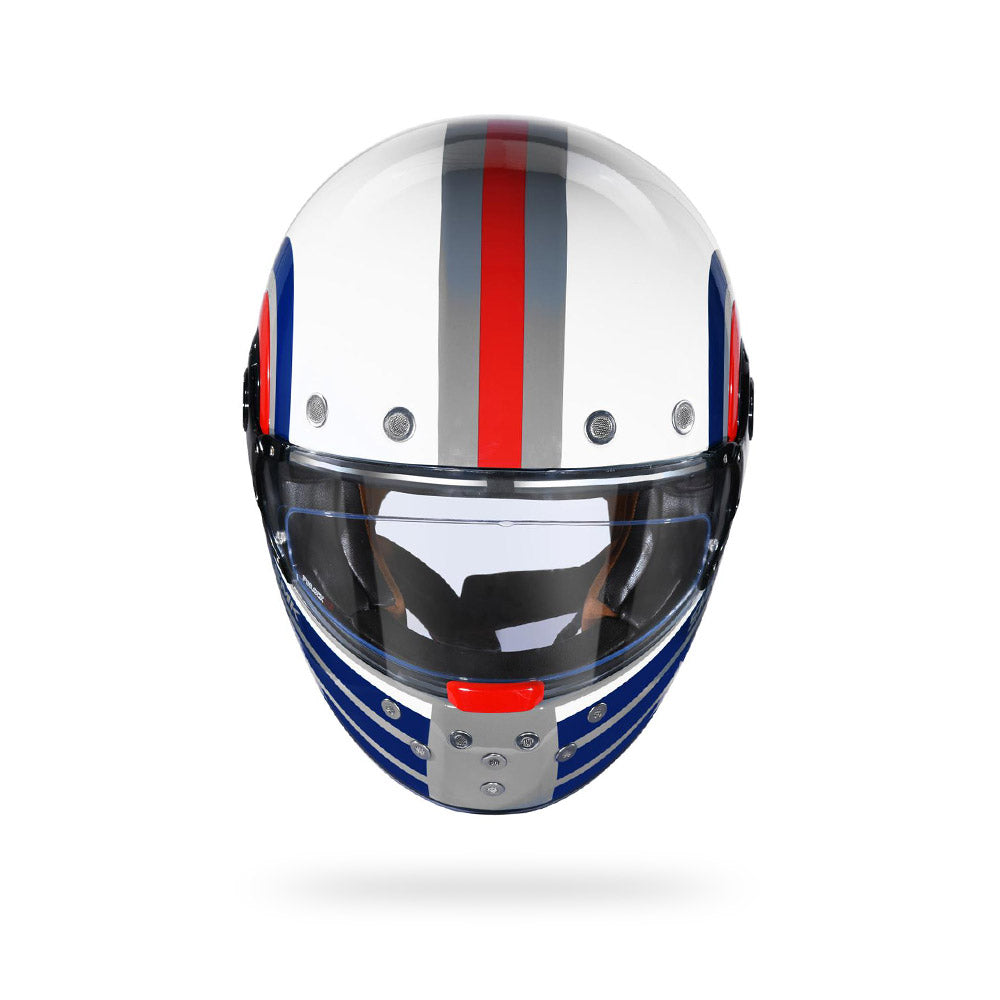 Retro Ranko - Motorcycle Riding Helmet (Gloss Grey)