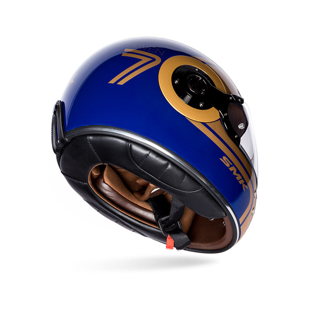Retro Seven - Motorcycle Riding Helmet (Matt Blue)